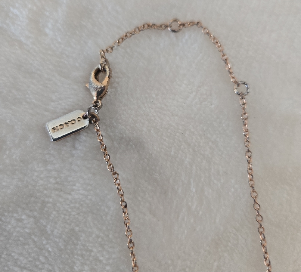 Coach Elegant Gold Necklace with Crystal Pendant - Picture 2 of 2